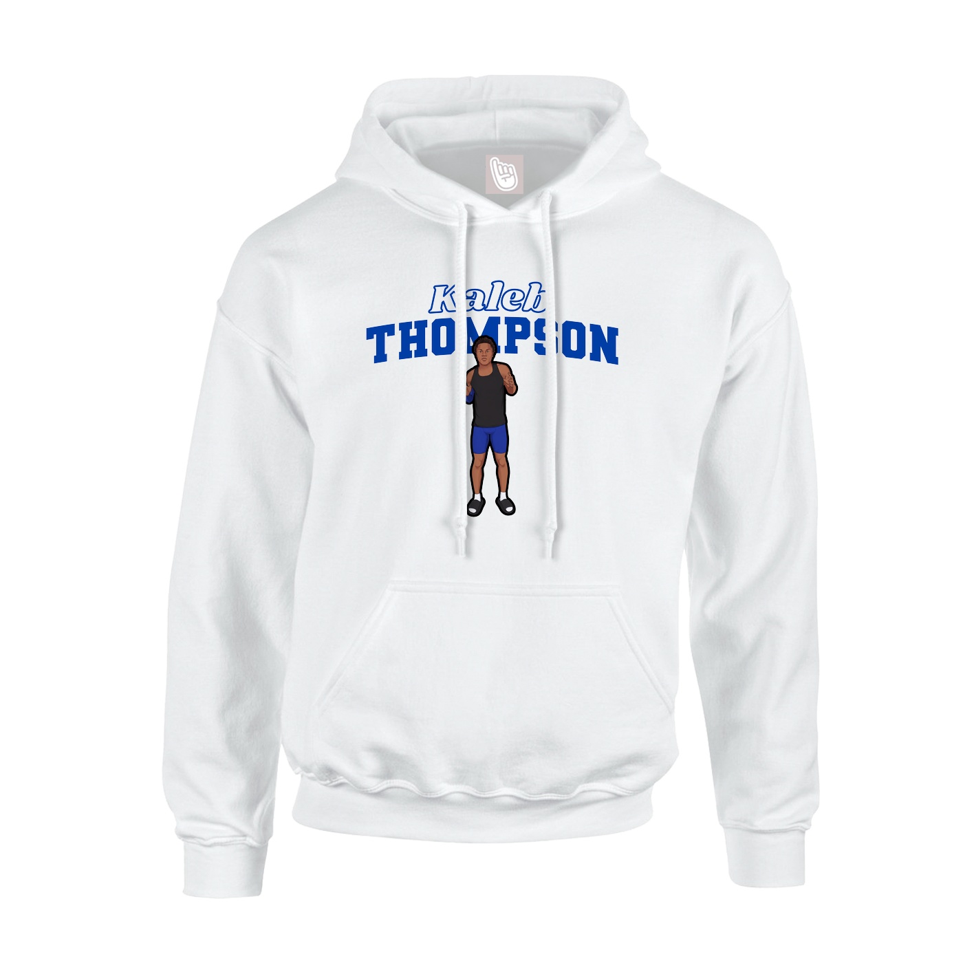 Youth Hoodie — Name Arch in White