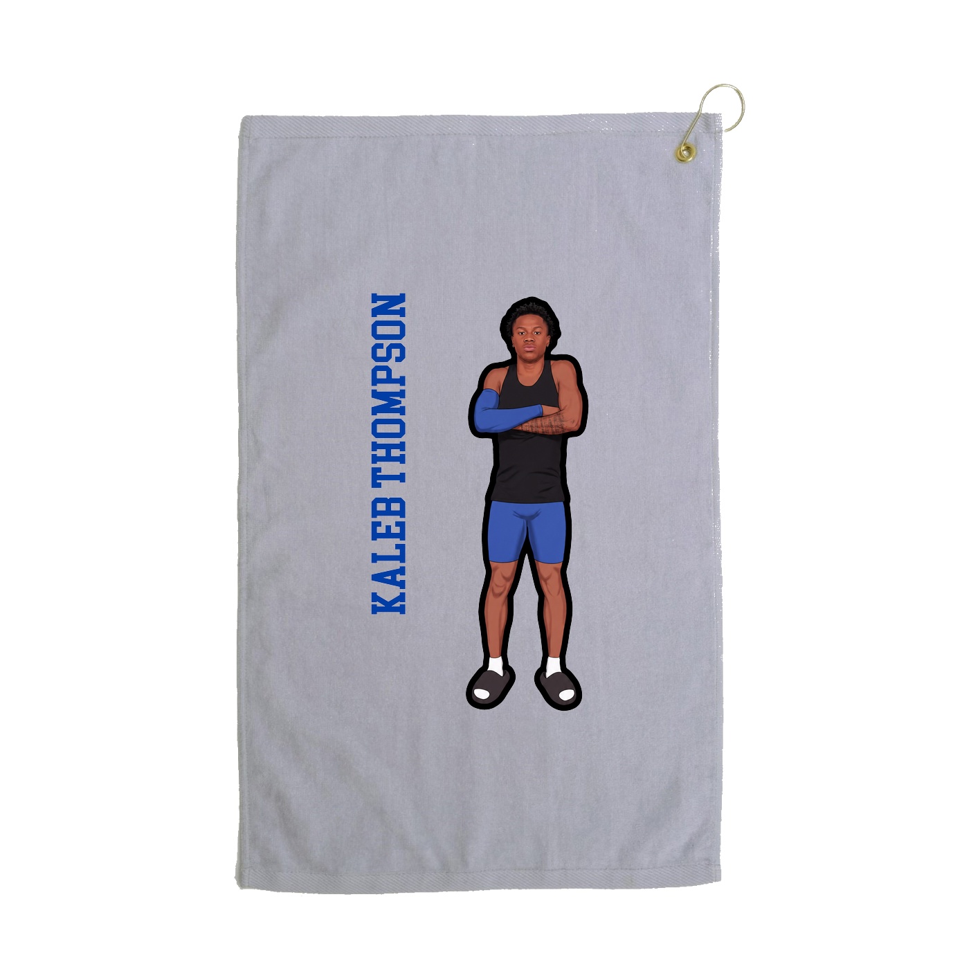 Golf Towel — Name Vertical in Grey