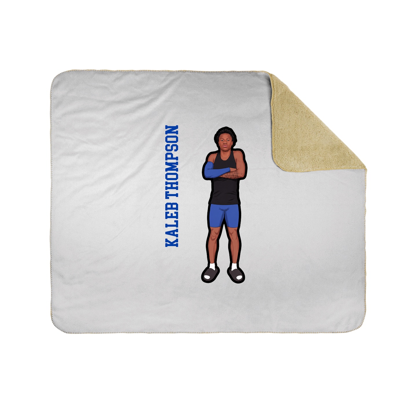 Throw Blanket — Name Vertical in White