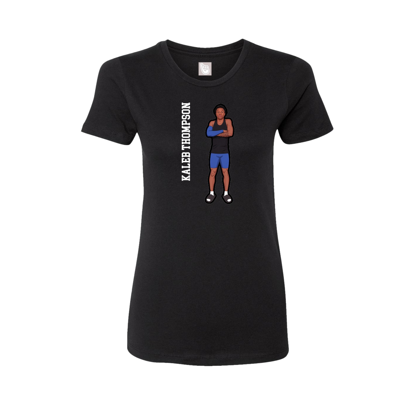 Fitted Women's Tee — Name Vertical in Black