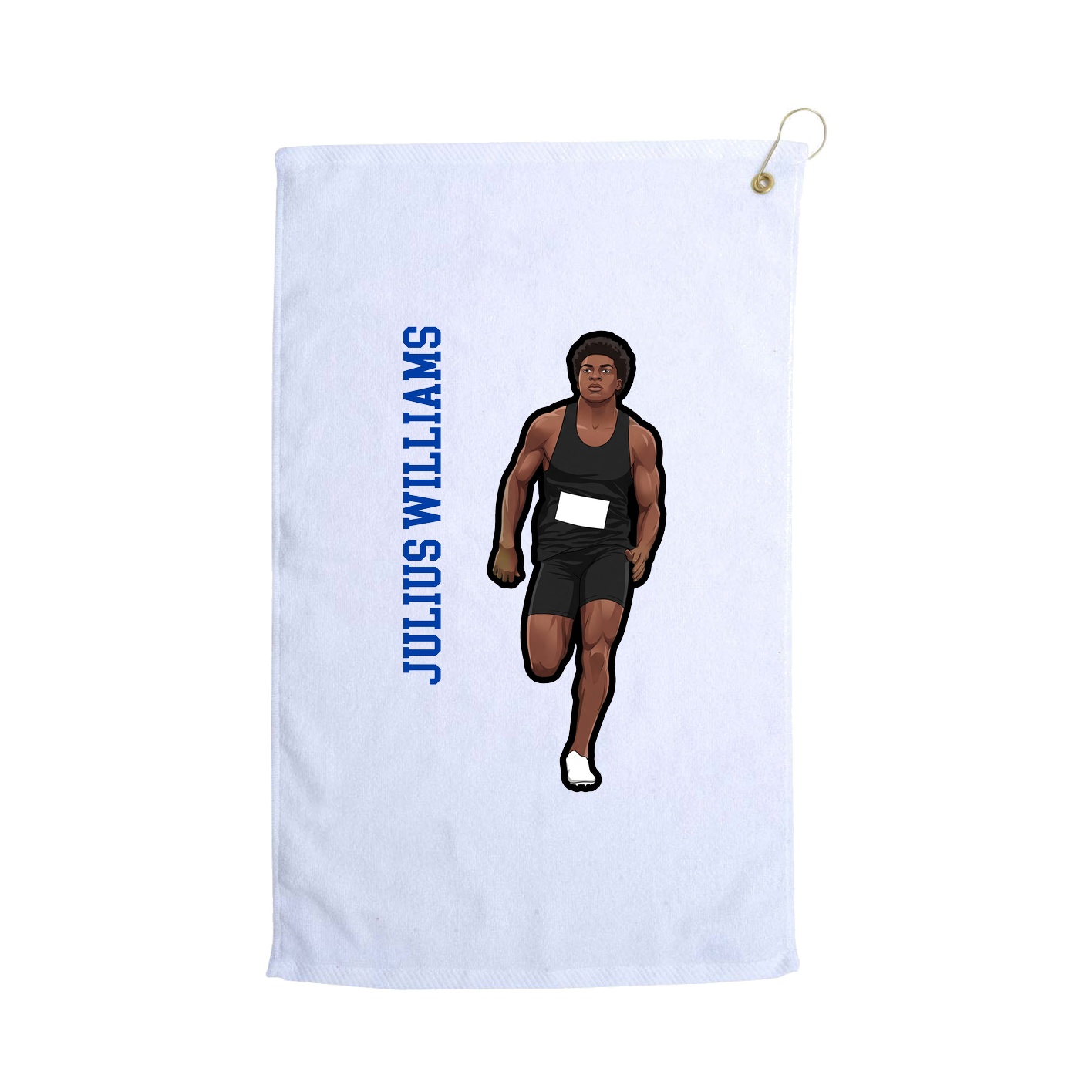 Golf Towel — Name Vertical in White