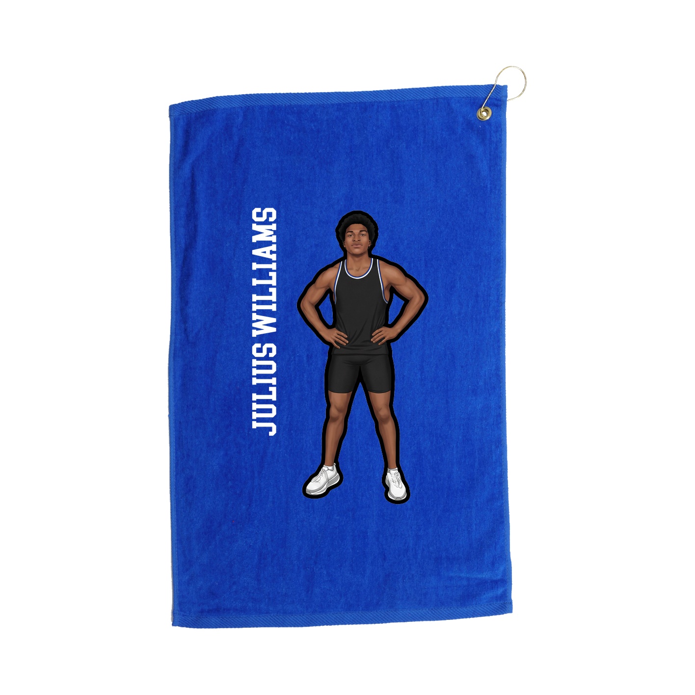 Golf Towel — Name Vertical in Royal