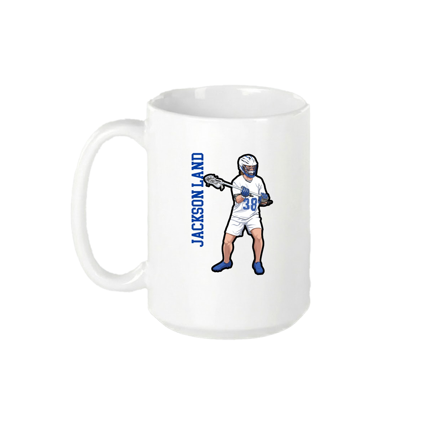 15oz Coffee Mug — Name Vertical in White