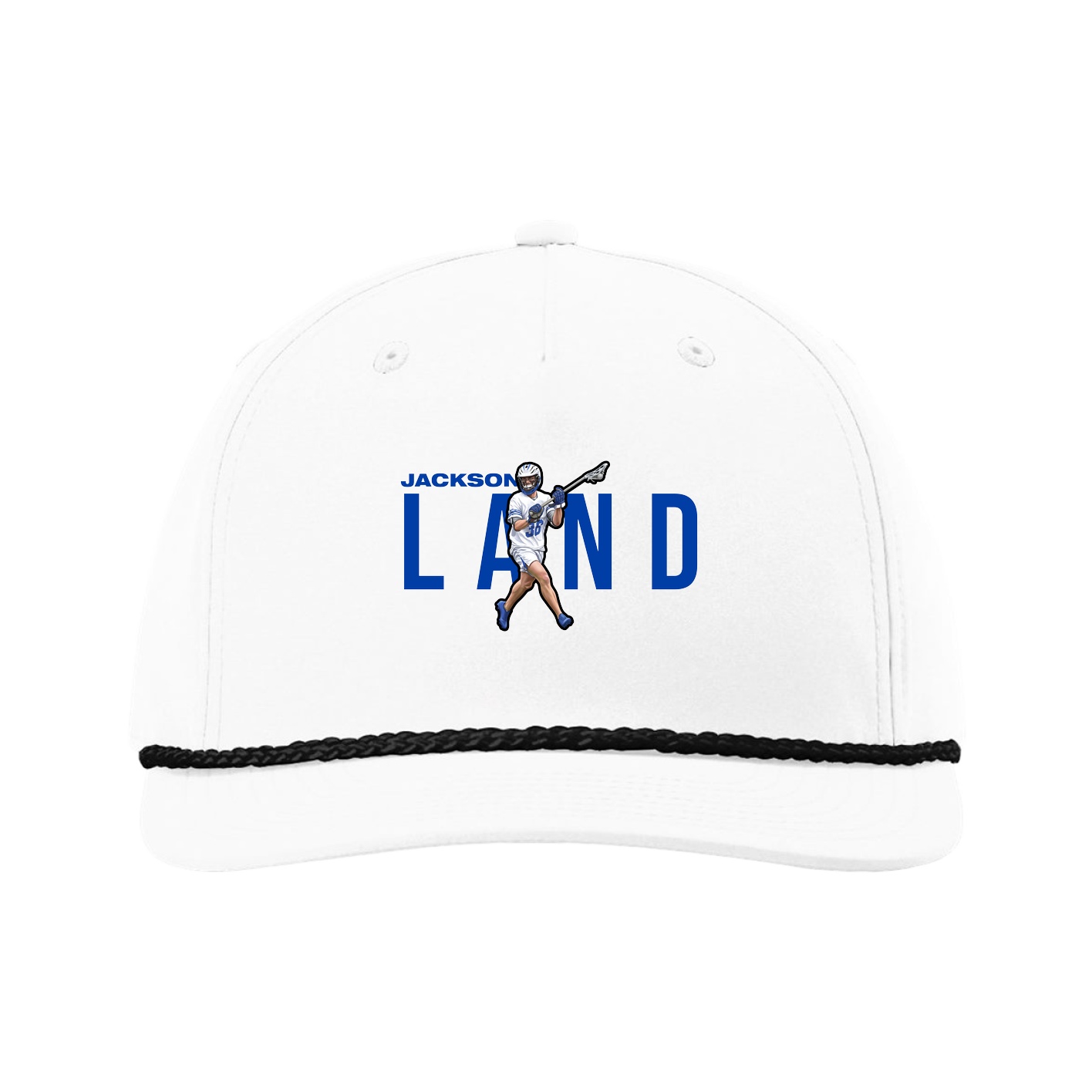 Five-Panel Classic Rope Cap — Player Name in White