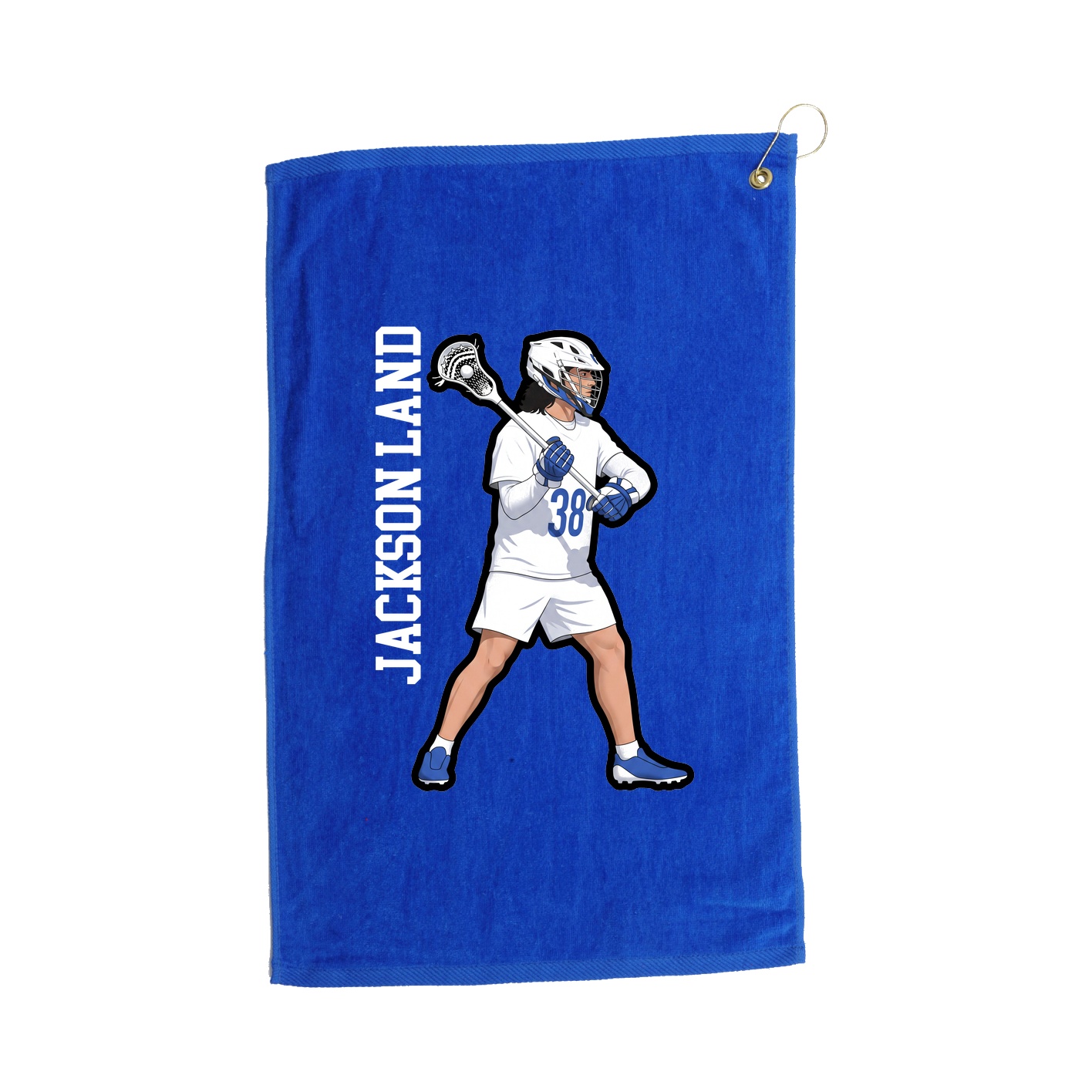 Golf Towel — Name Vertical in Royal