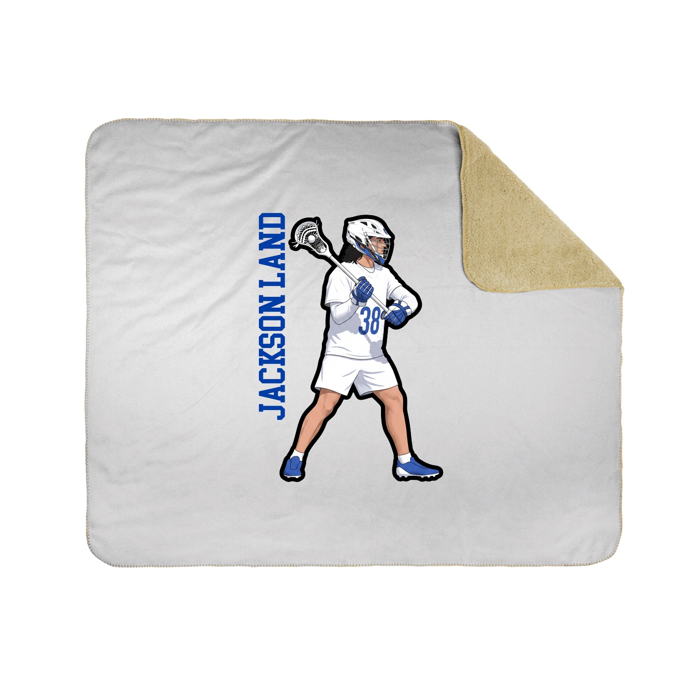 Throw Blanket — Name Vertical in White