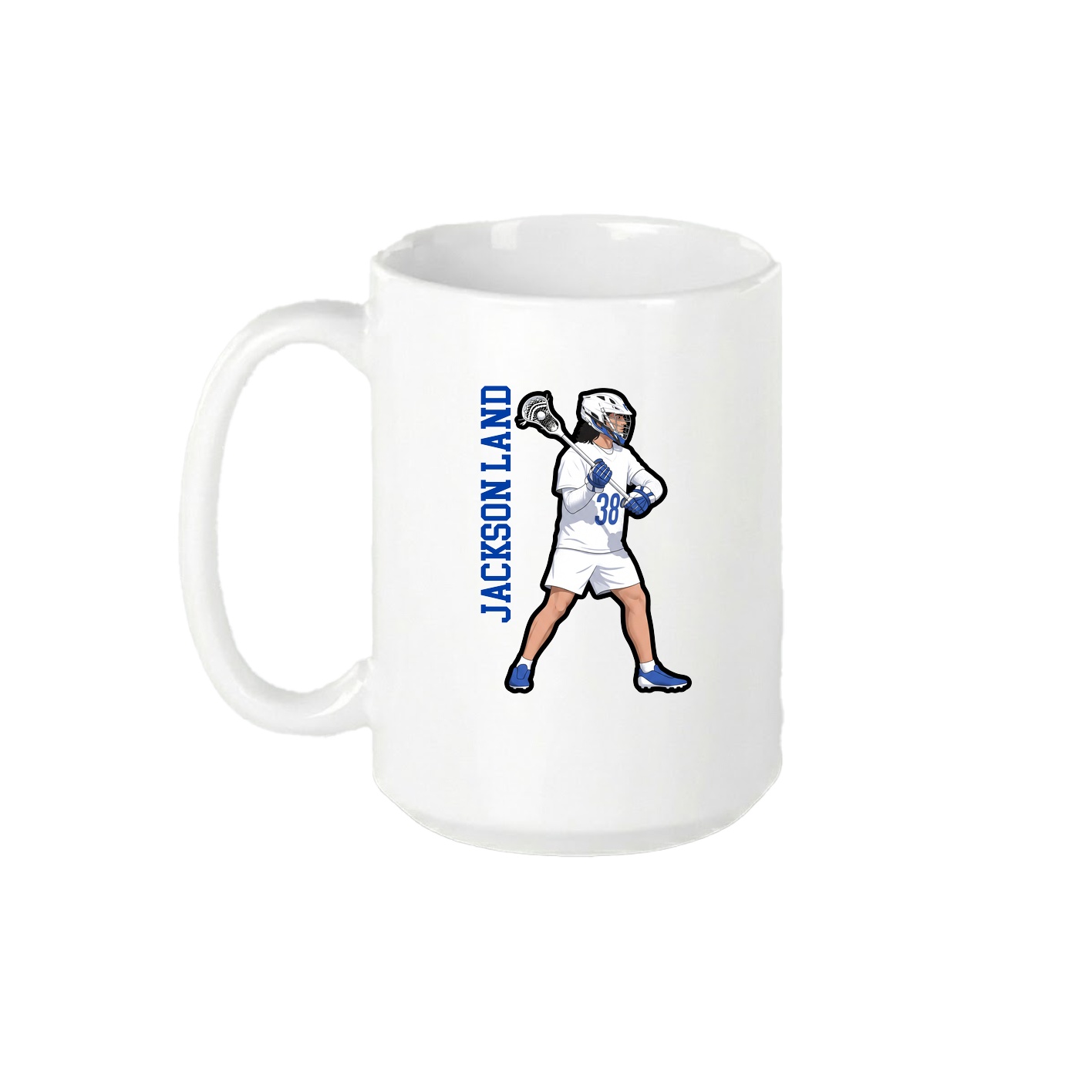 15oz Coffee Mug — Name Vertical in White