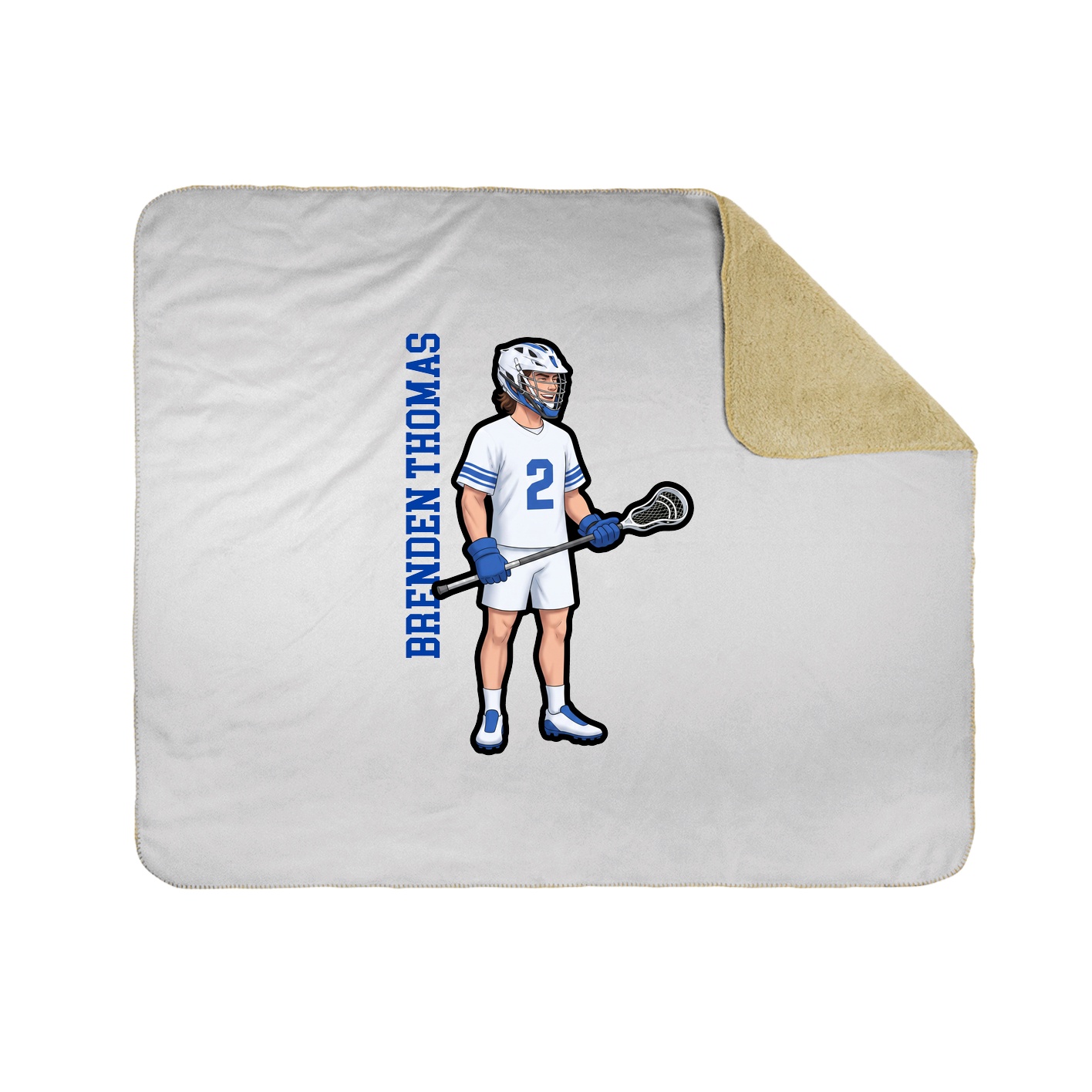 Throw Blanket — Name Vertical in White