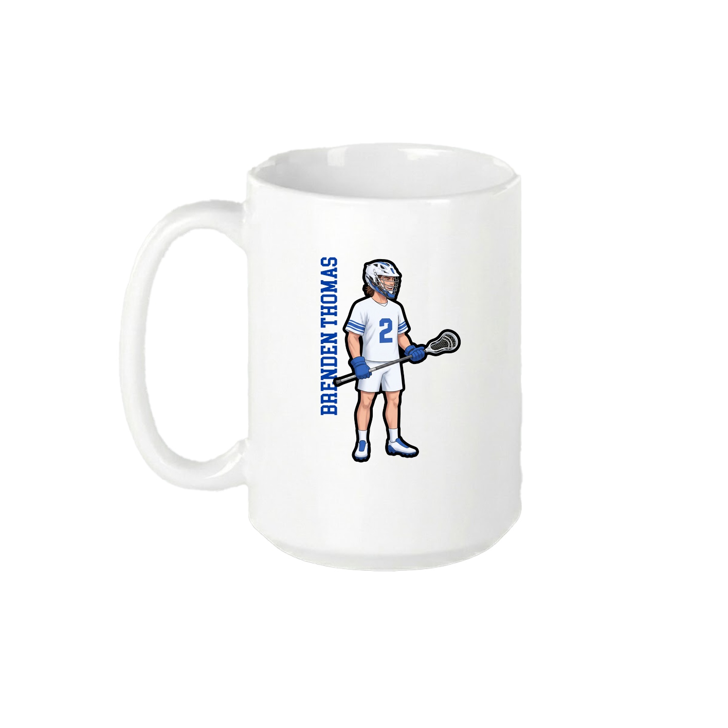 15oz Coffee Mug — Name Vertical in White