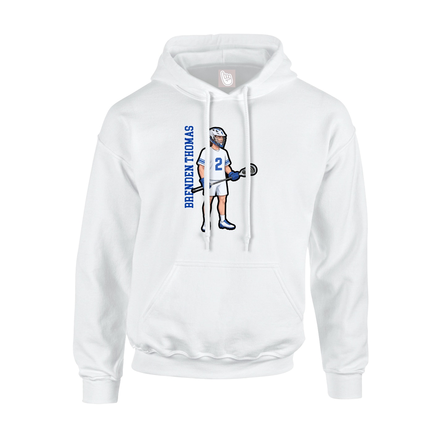 Youth Hoodie — Name Vertical in White