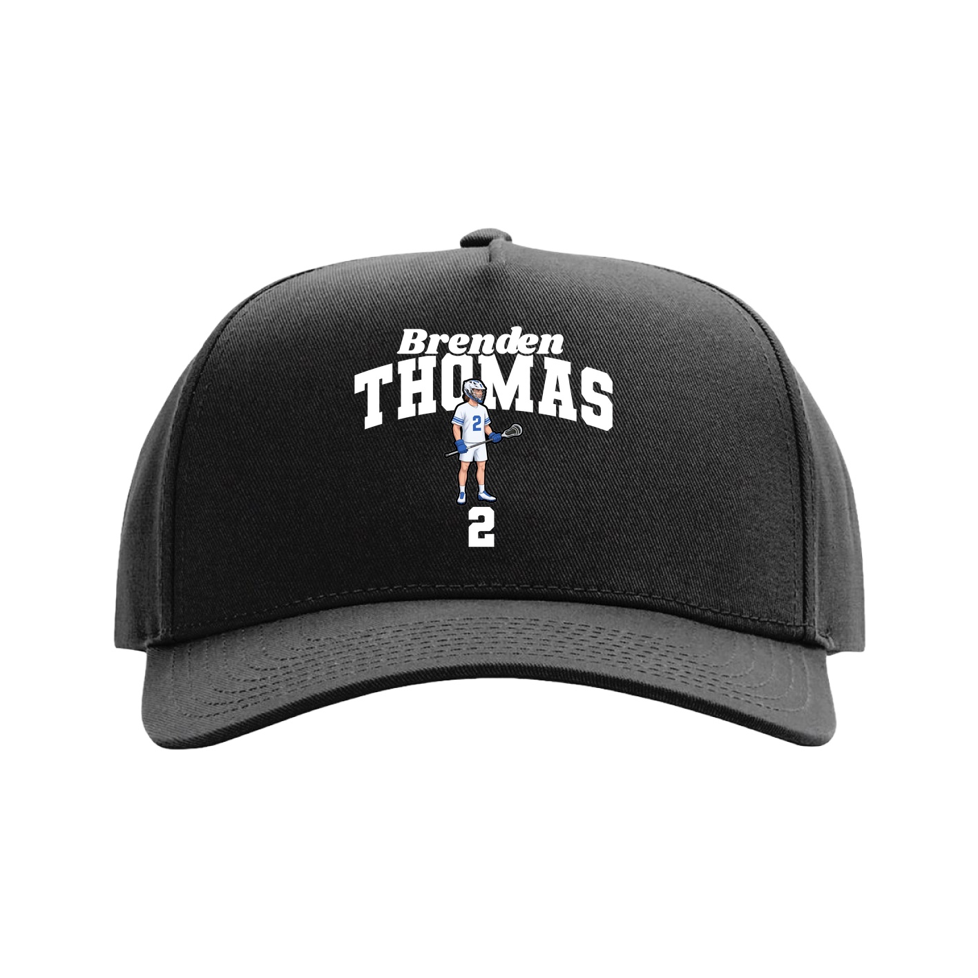 Full Fabric Five-Panel Champ Cap — Signature Arch in Black