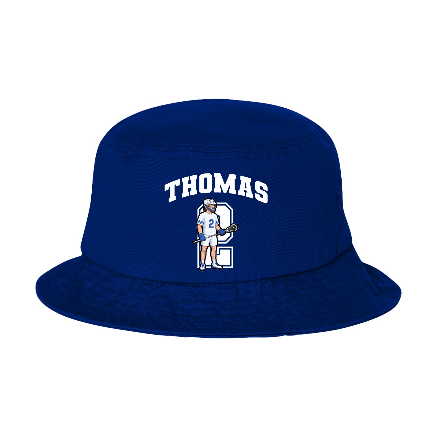 Bucket Cap — Number in Royal Blue