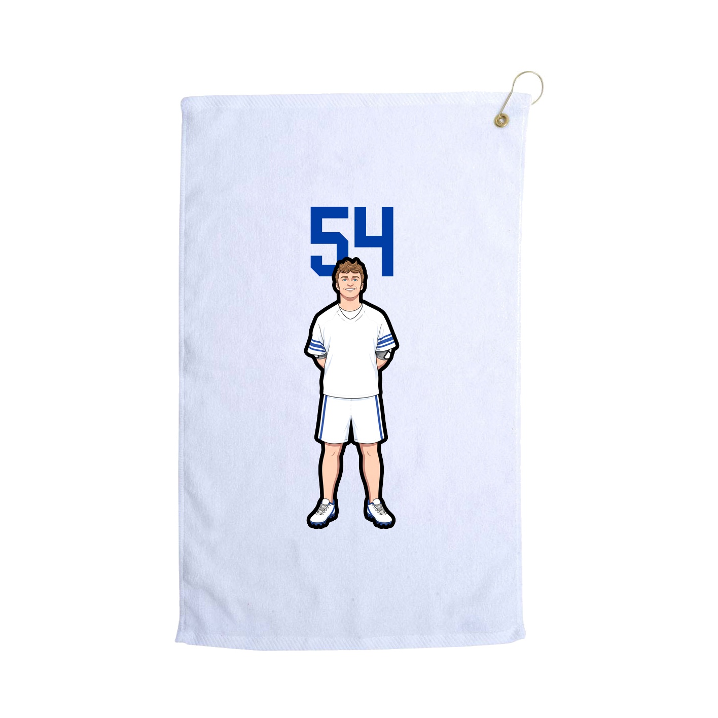 Golf Towel — Number Top in White