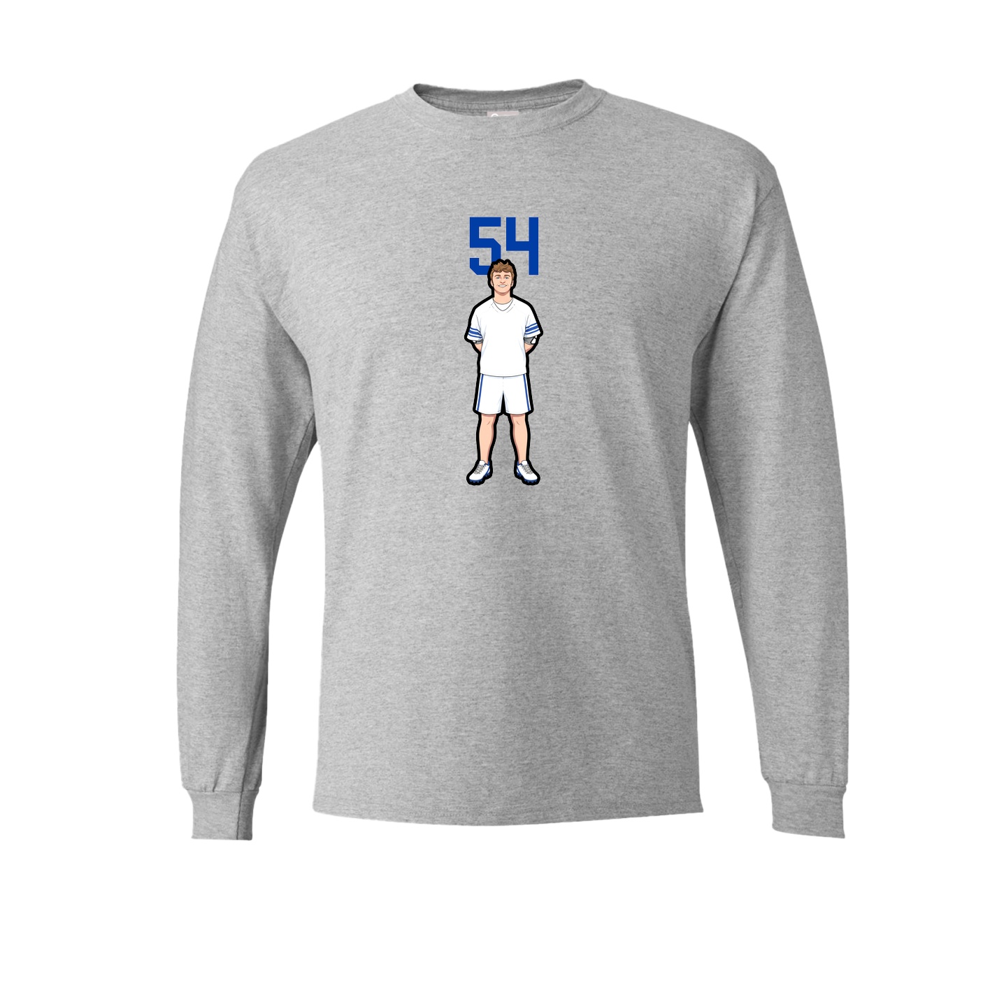 Long Sleeve Tee — Number Top in Grey