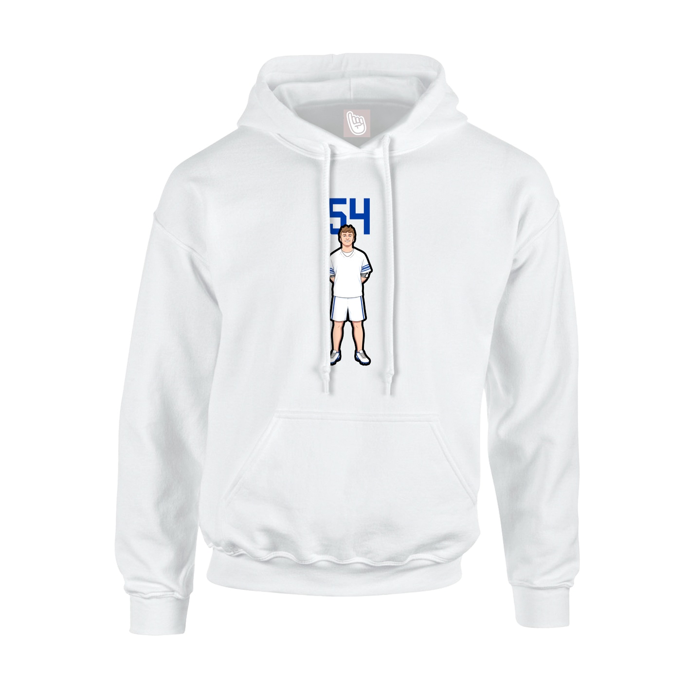 Youth Hoodie — Number Top in White