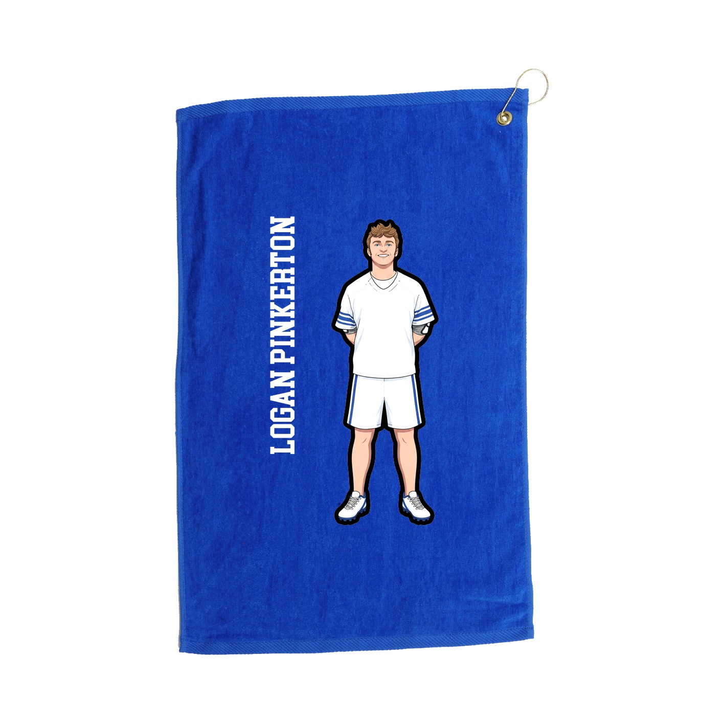 Golf Towel — Name Vertical in Royal
