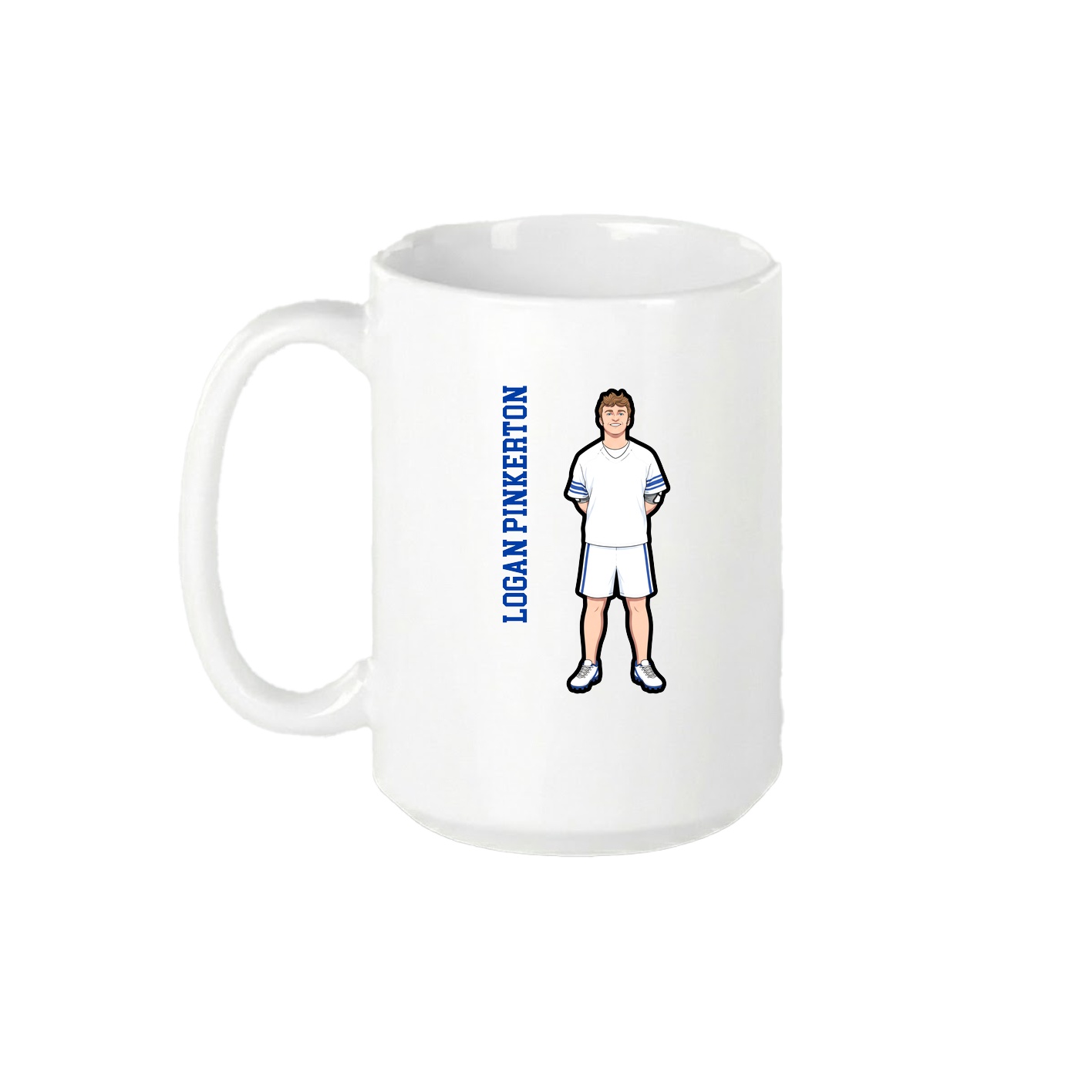 15oz Coffee Mug — Name Vertical in White