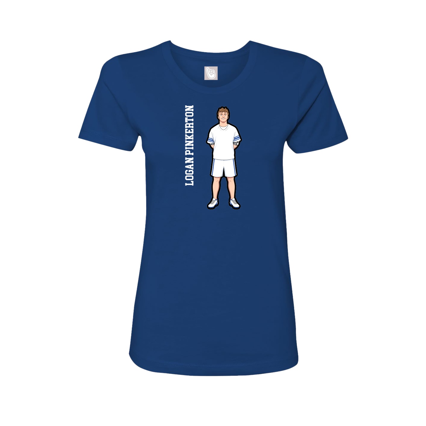Womens Tee — Name Vertical in Royal