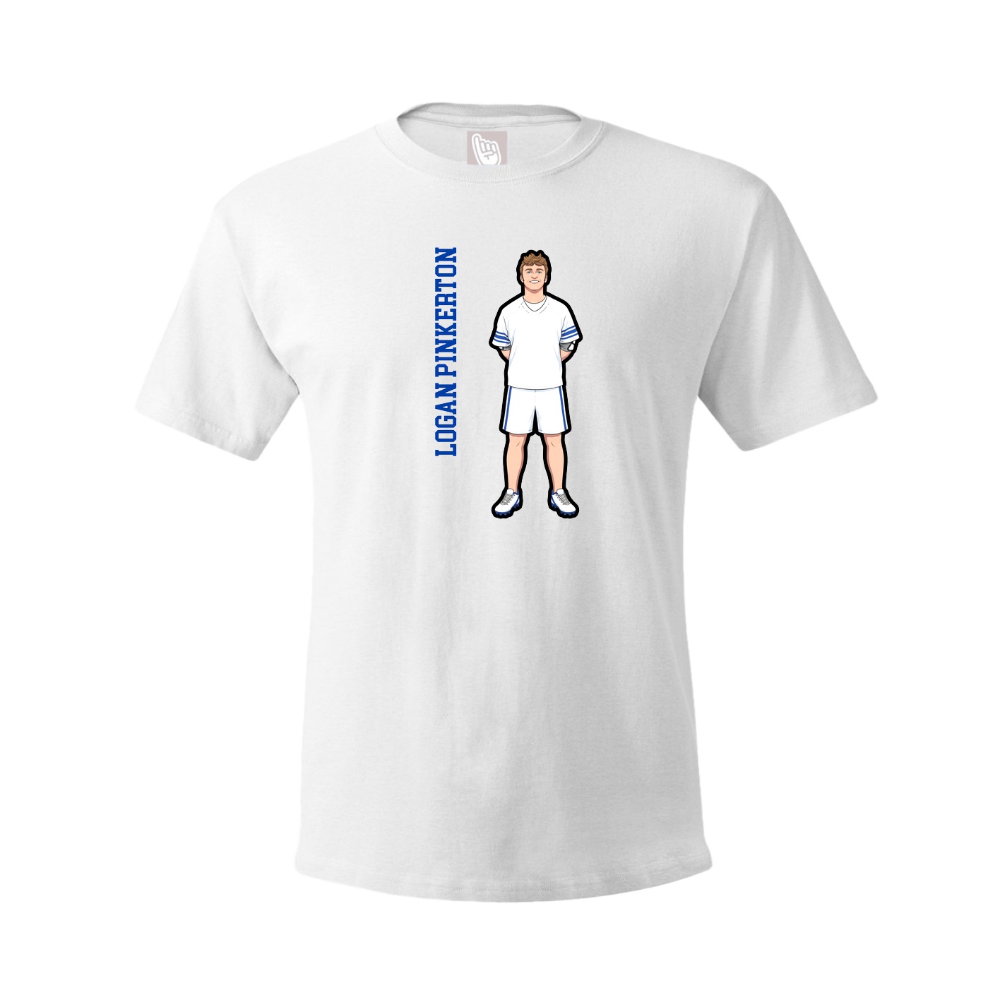 Youth Tee — Name Vertical in White