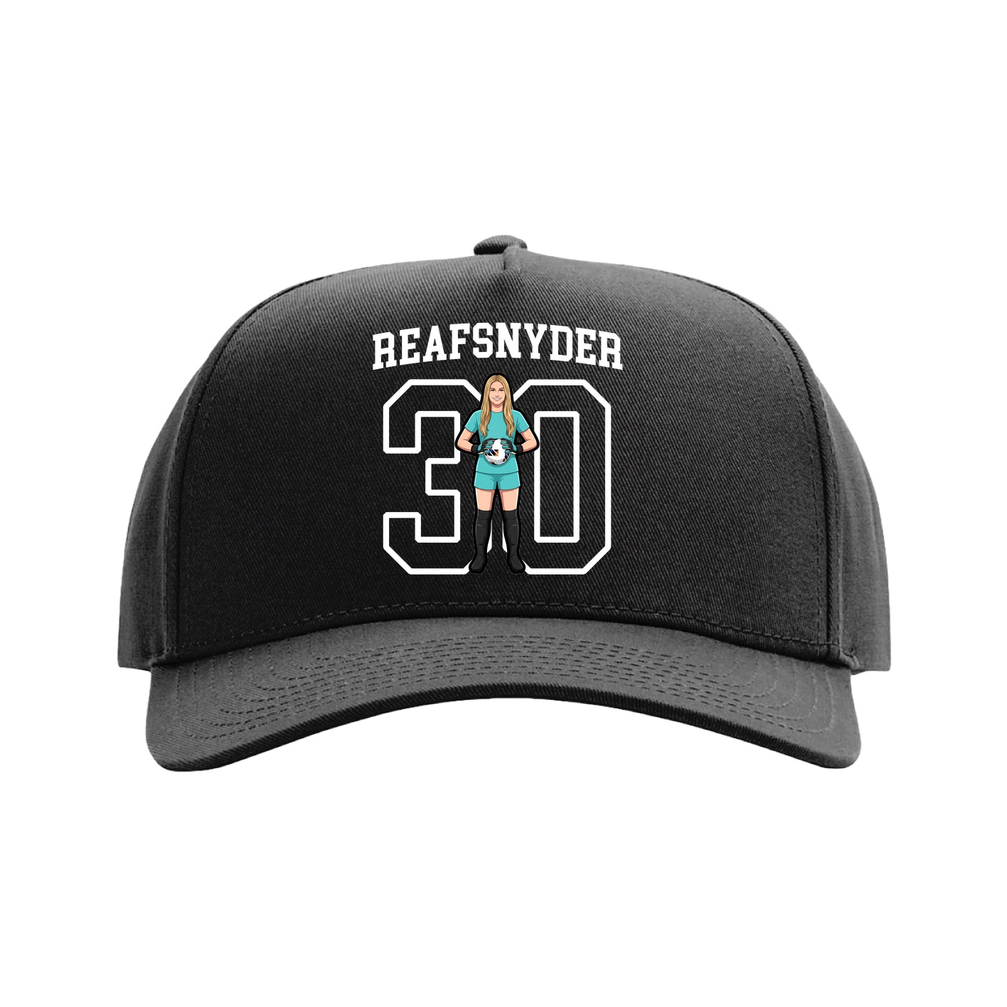 Full Fabric Five-Panel Champ Cap — Shirsey in Black