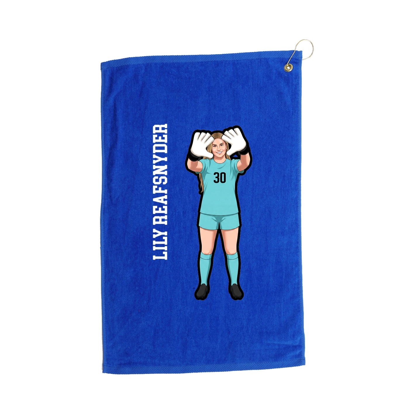Golf Towel — Name Vertical in Royal