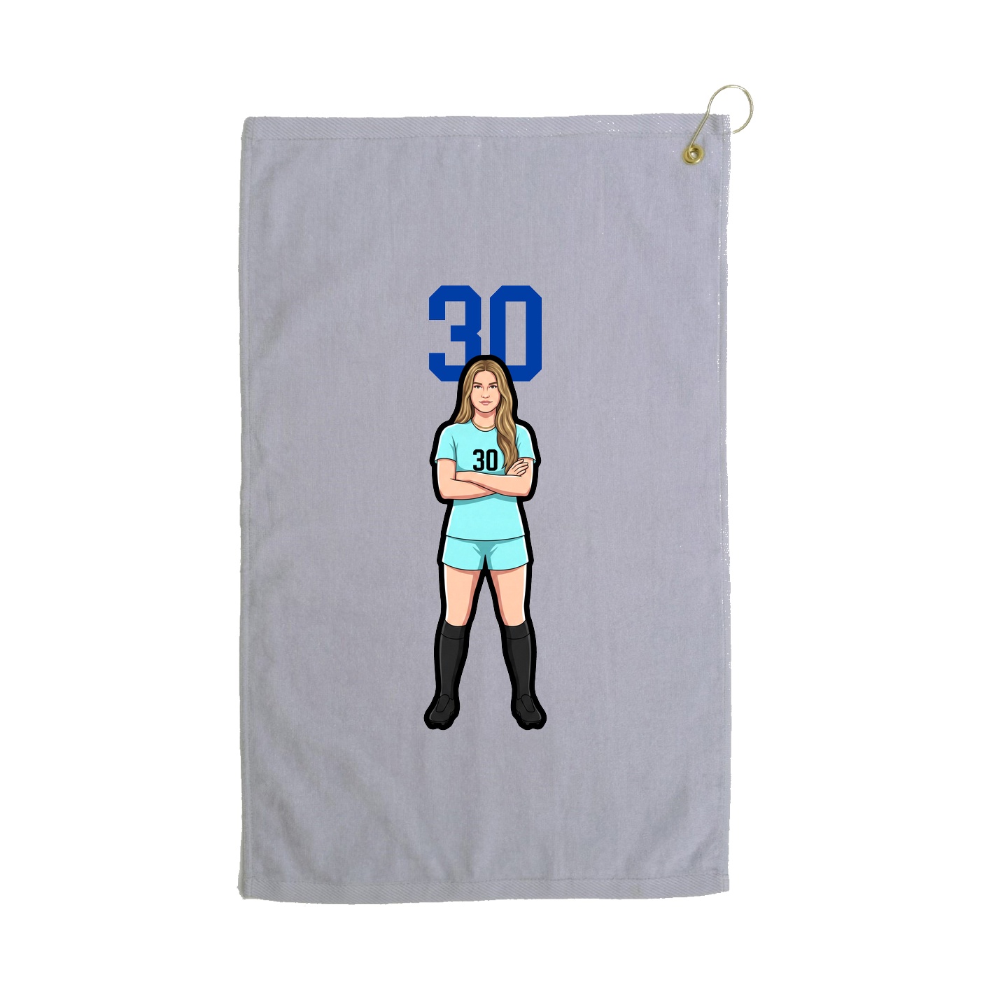 Golf Towel — Number Top in Grey