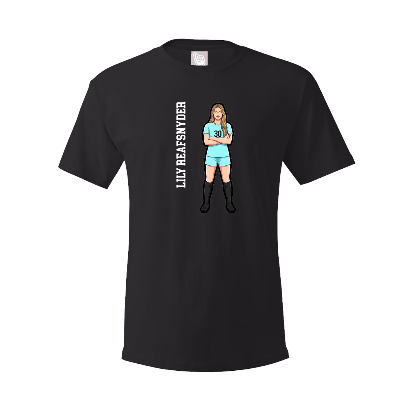 Youth Tee — Name Vertical in Black