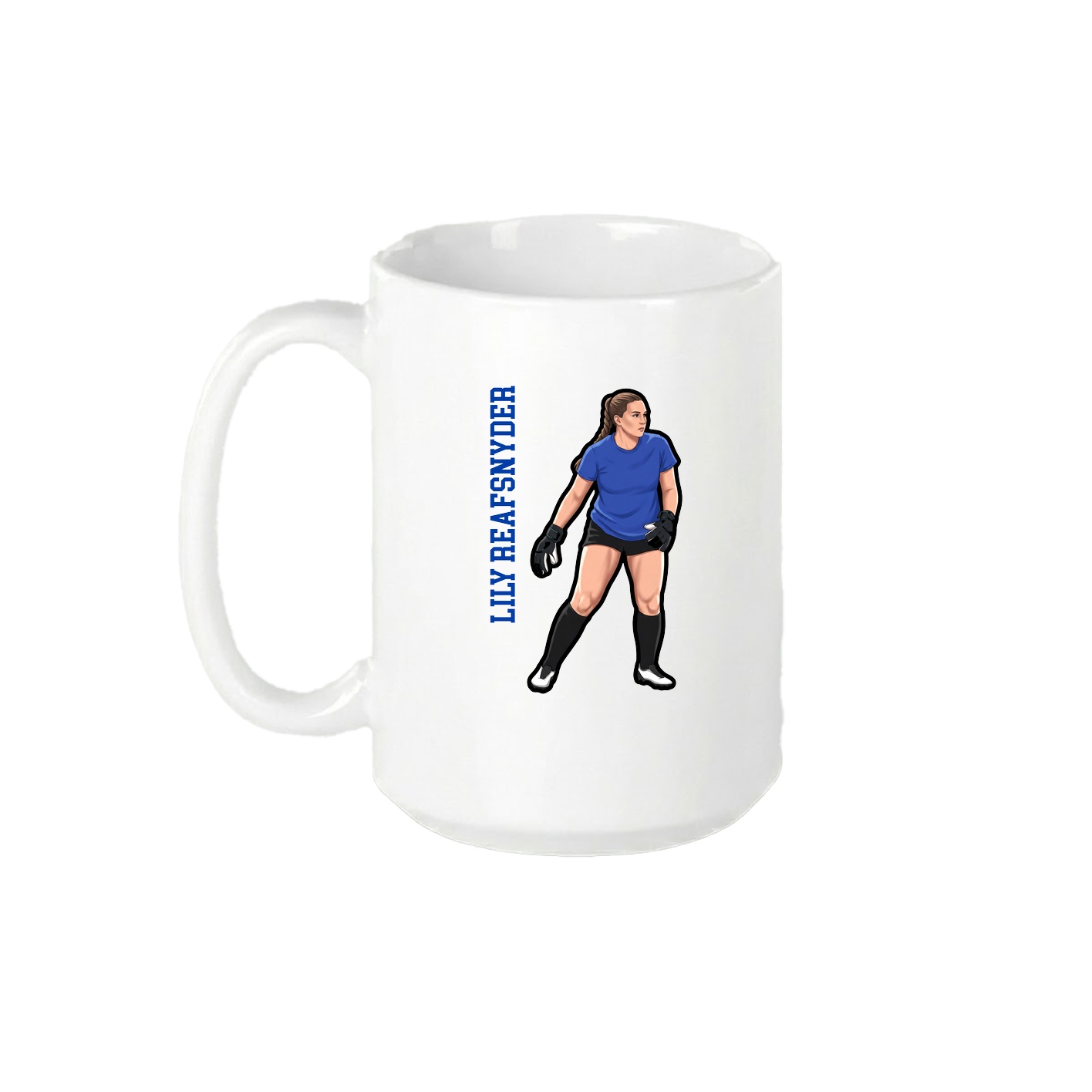 15oz Coffee Mug — Name Vertical in White