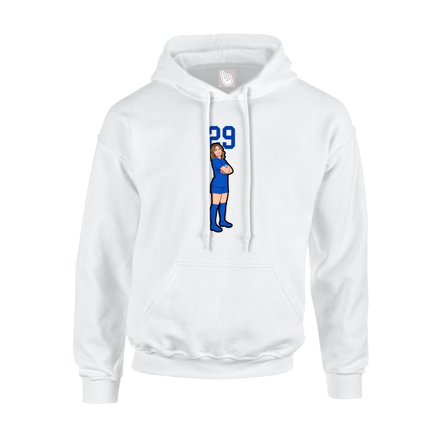 Youth Hoodie — Number Top in White