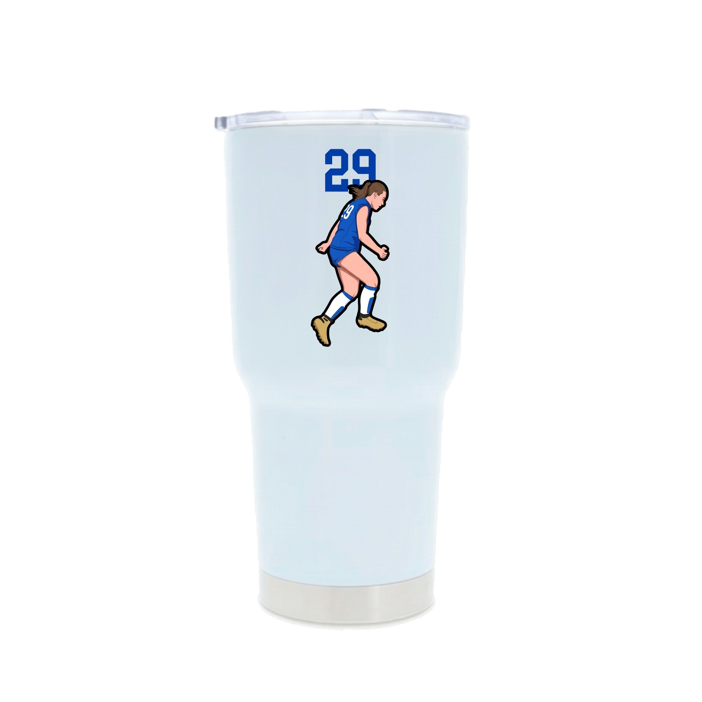 30oz Stainless Steel Tumbler — Number Top in White
