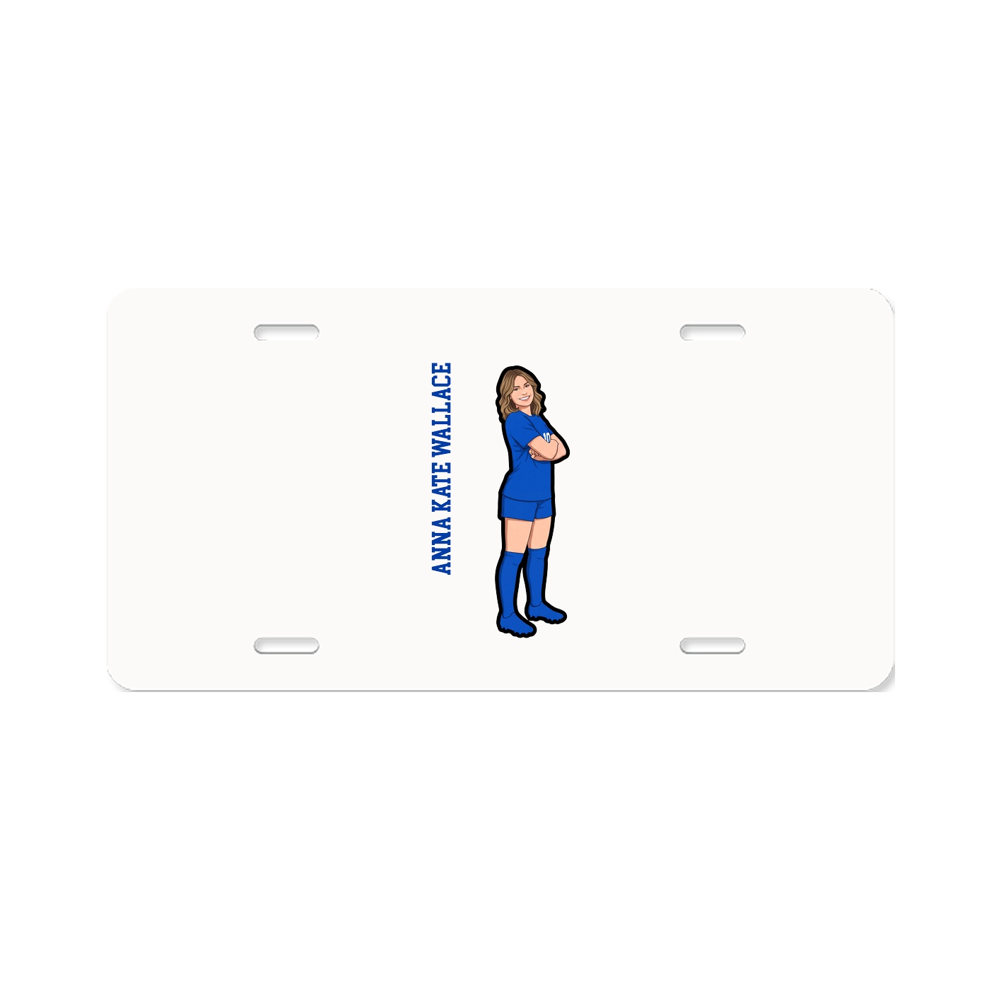 License Plate — Name Vertical in Classic