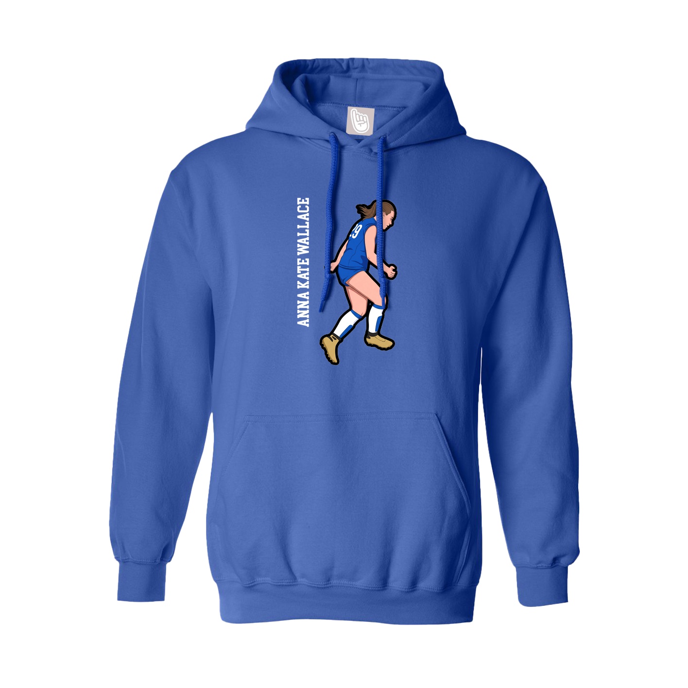 Hoodie — Name Vertical in Royal