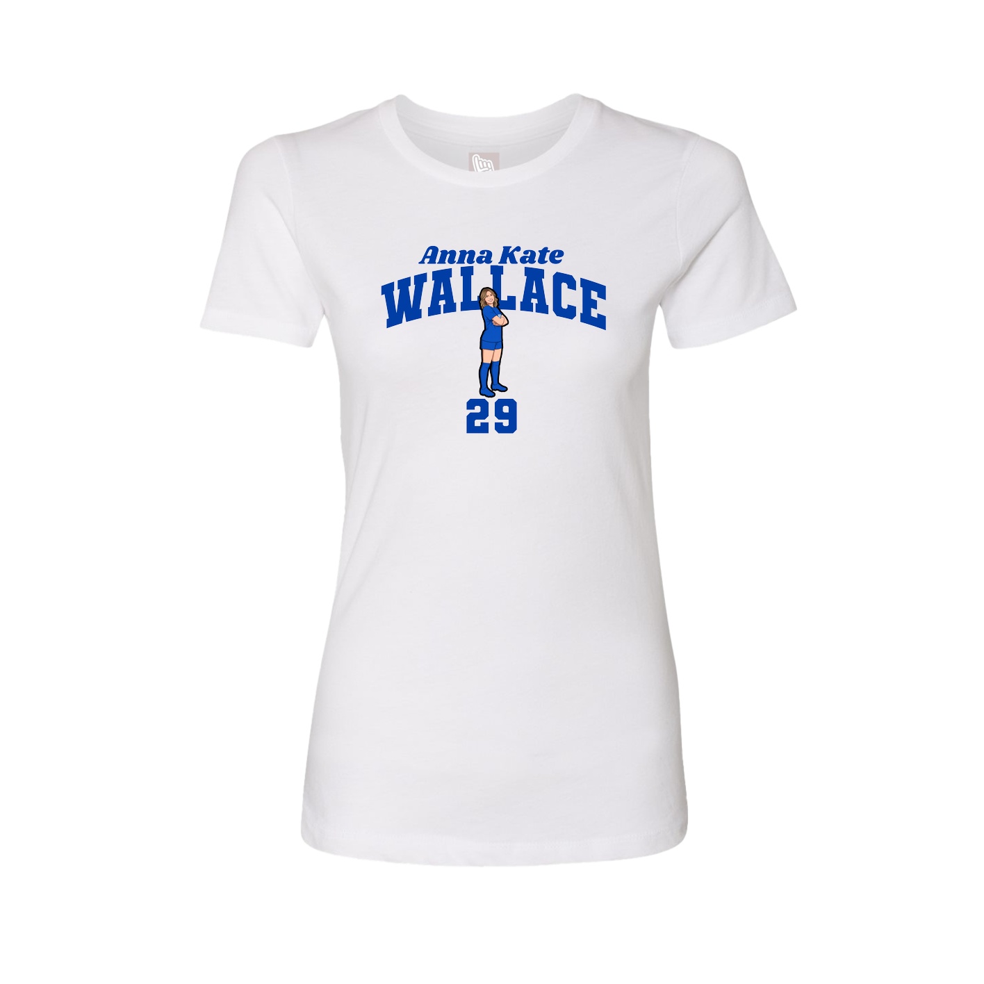 Fitted Women's Tee — Signature Arch in White