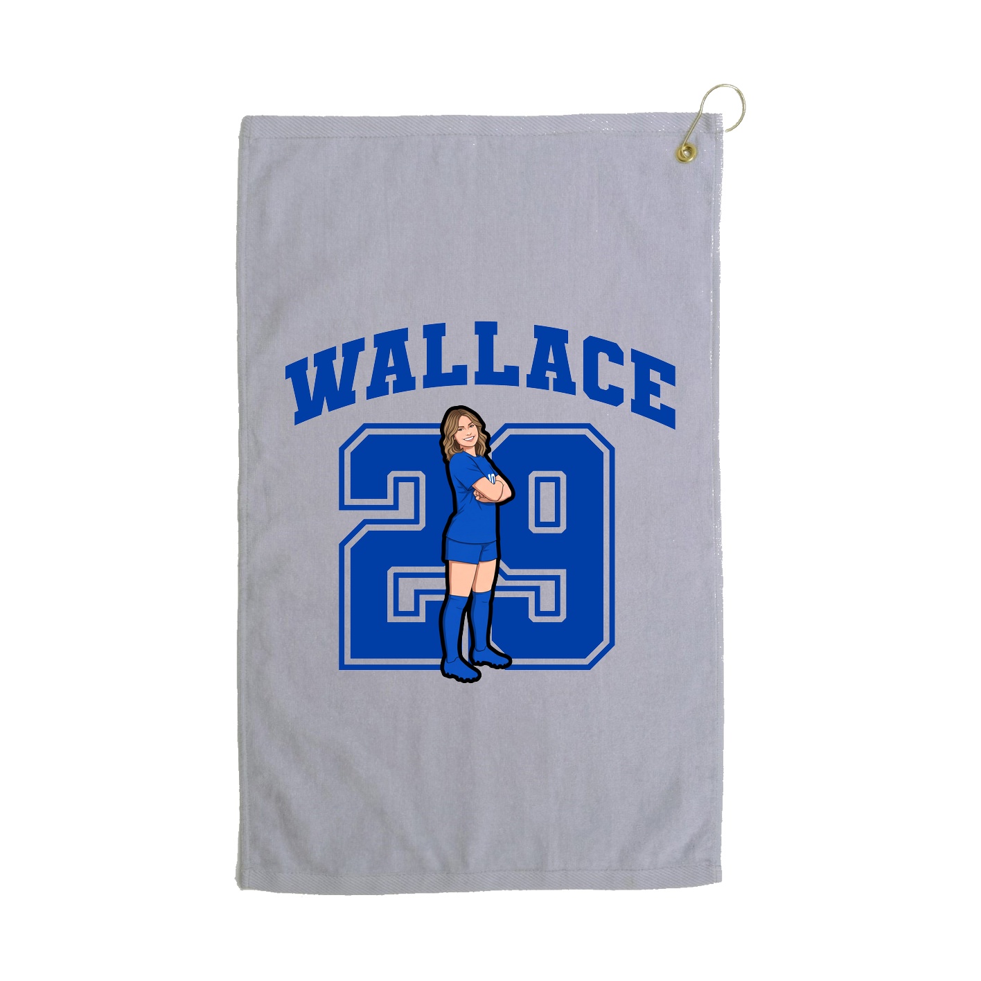 Golf Towel — Number in Grey