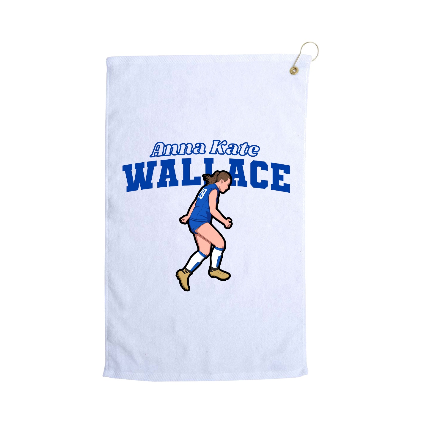 Golf Towel — Name Arch in White