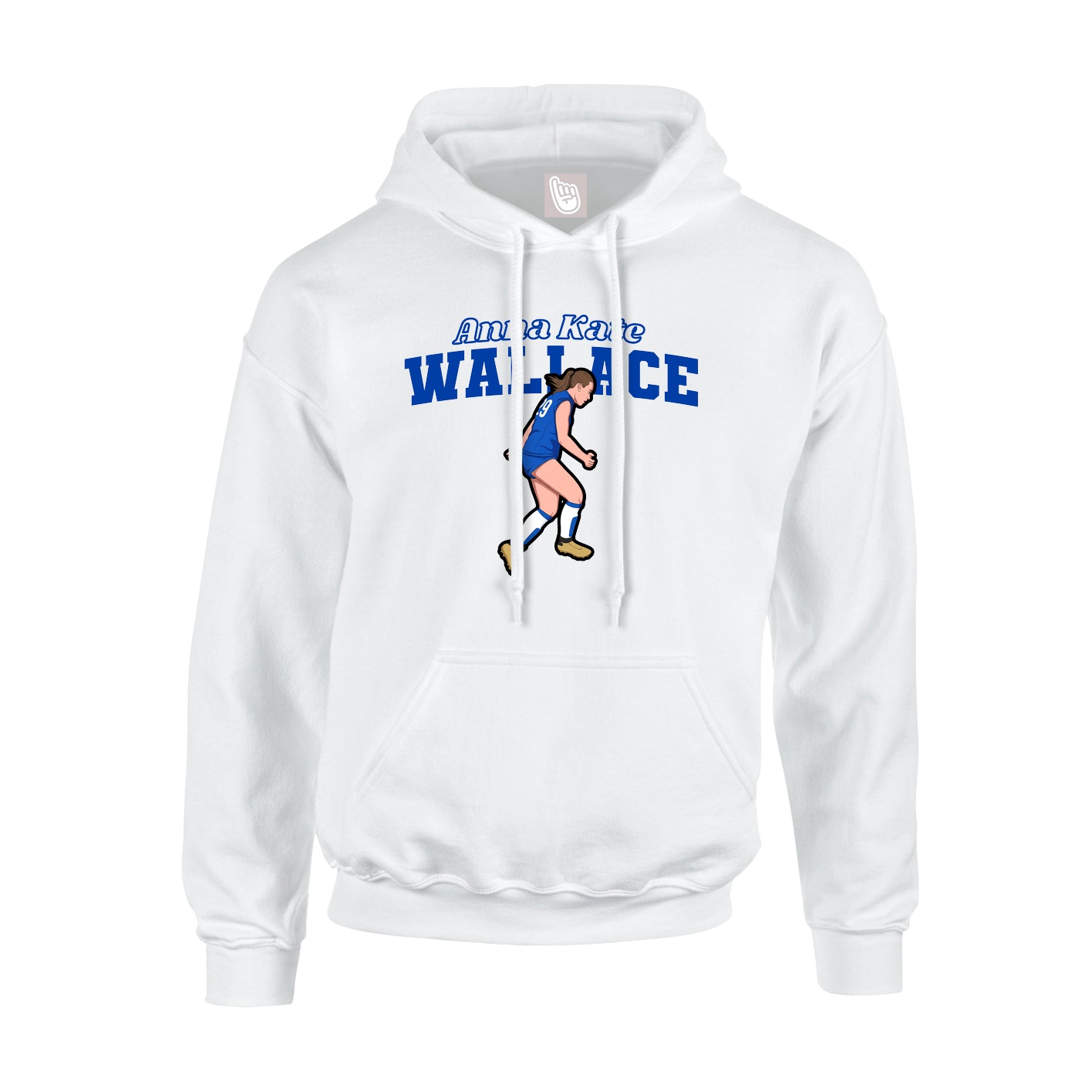 Youth Hoodie — Name Arch in White