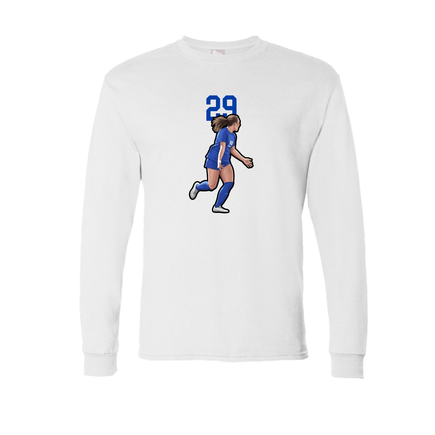 Long Sleeve Tee — Number Top in White