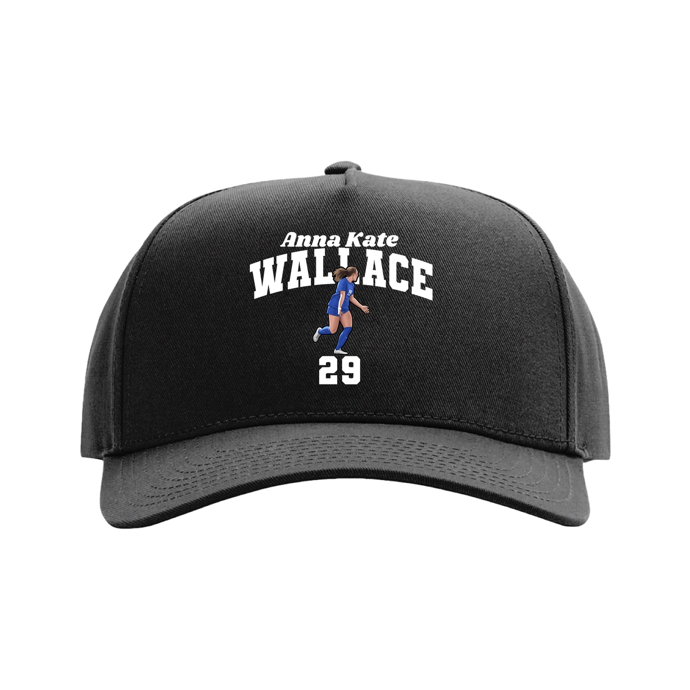 Full Fabric Five-Panel Champ Cap — Signature Arch in Black