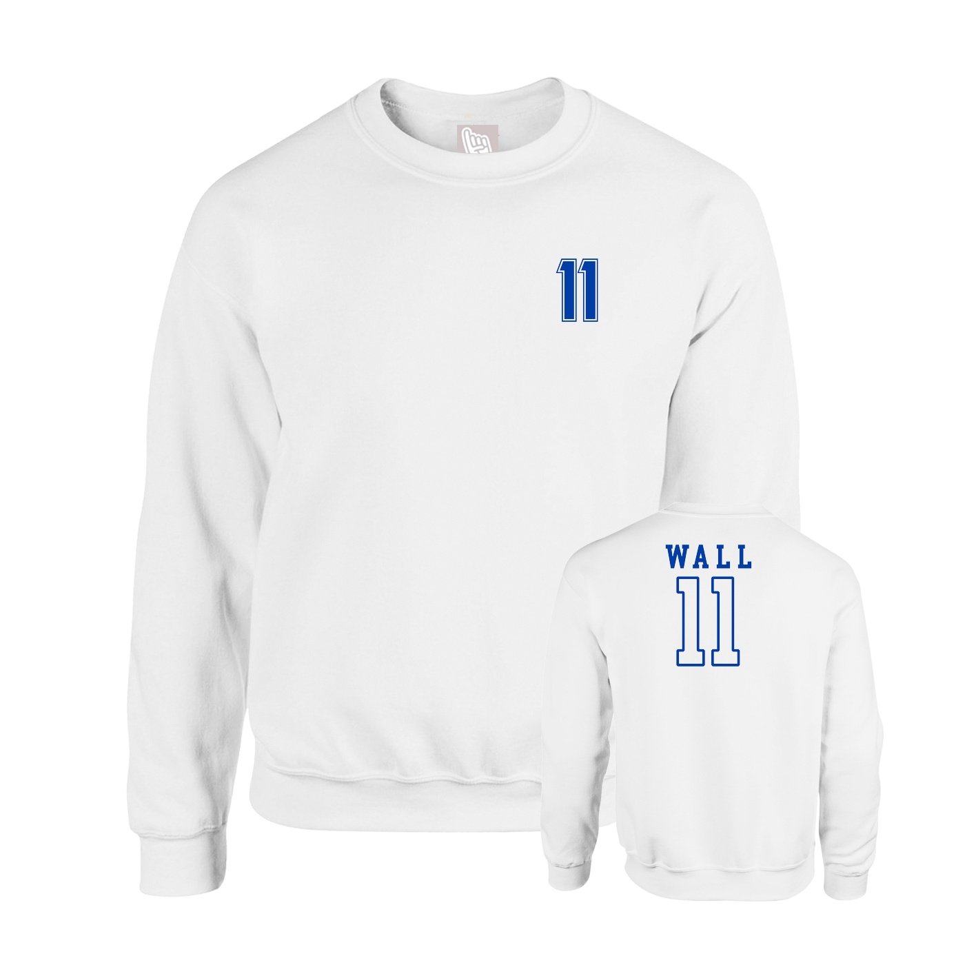 Fleece Crew — Chest Back in White