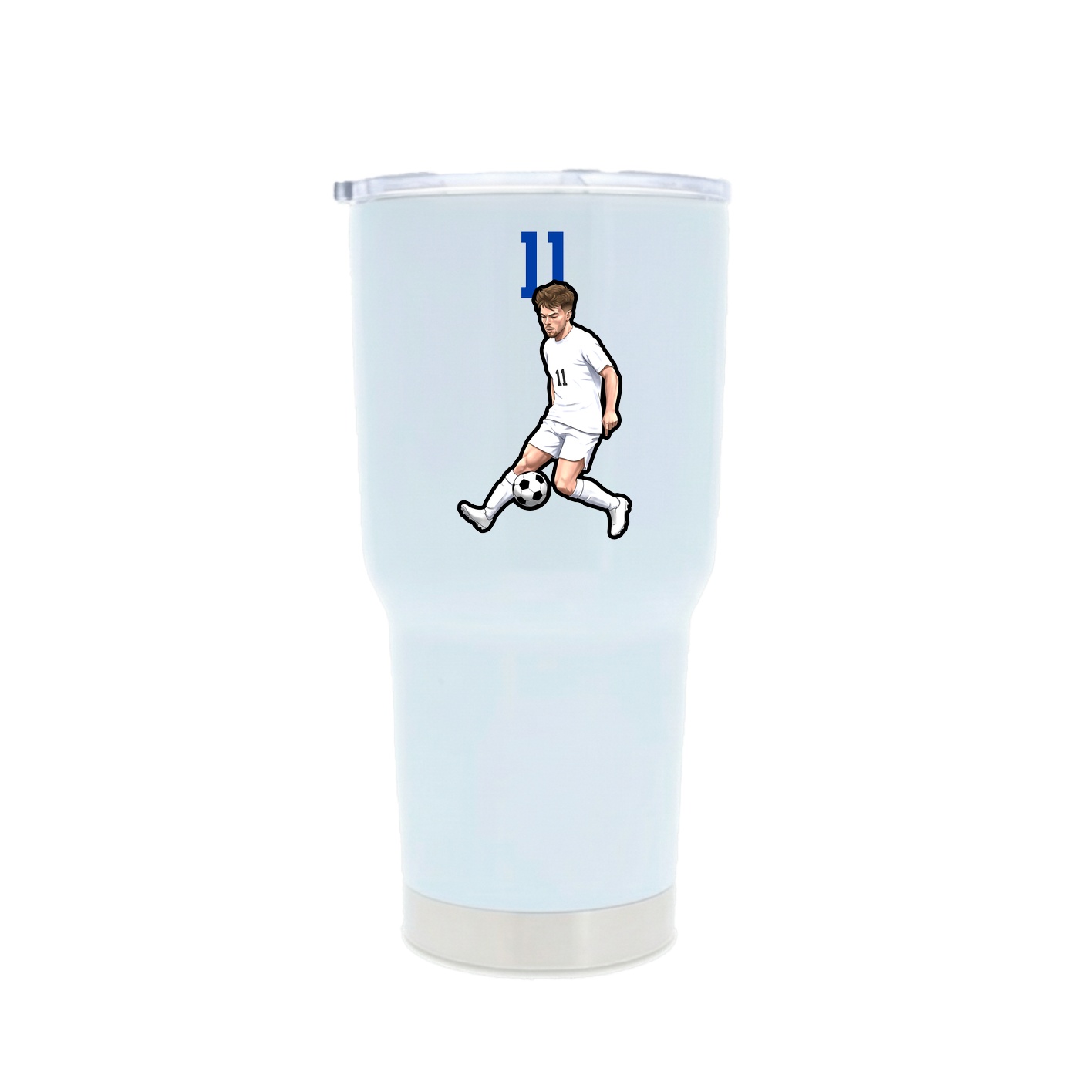 30oz Stainless Steel Tumbler — Number Top in White