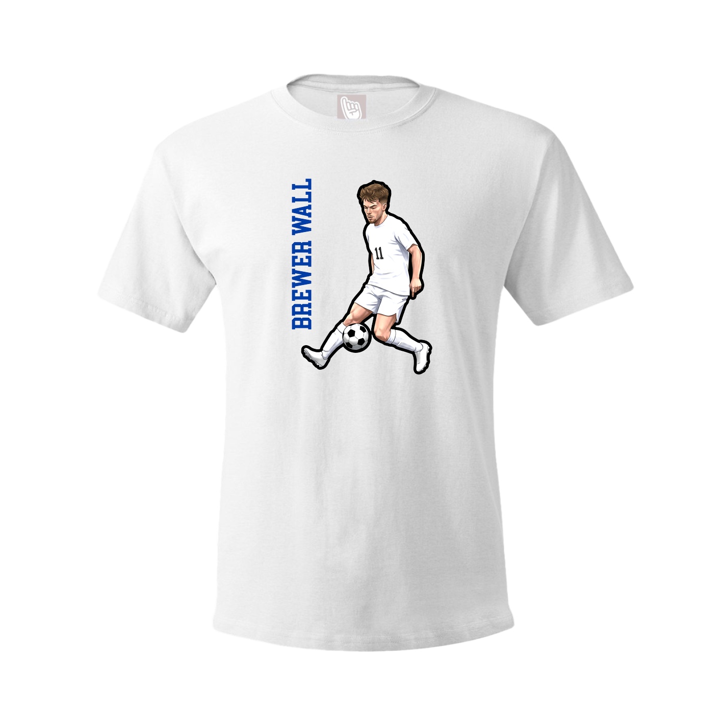 Youth Tee — Name Vertical in White