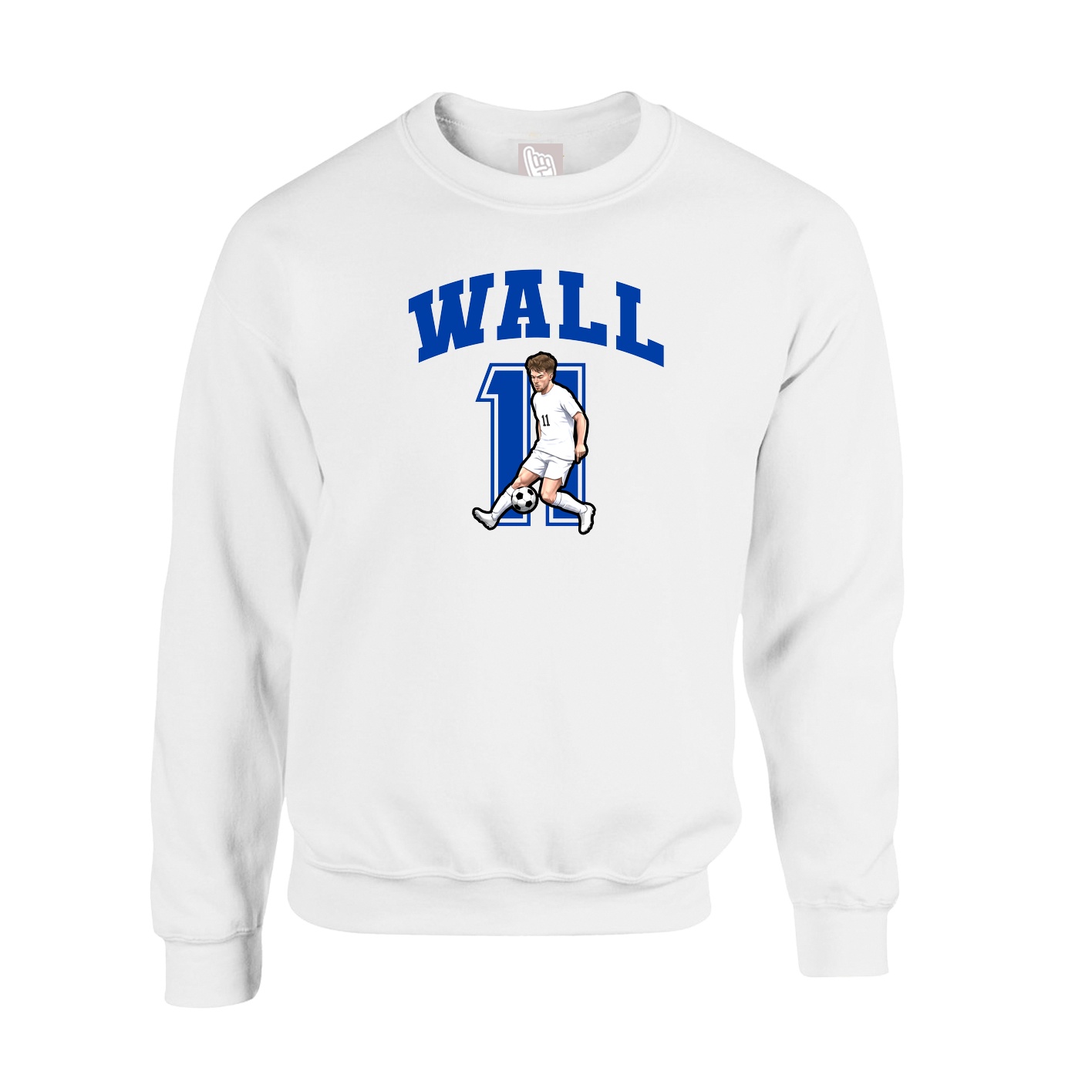 Fleece Crew — Number in White
