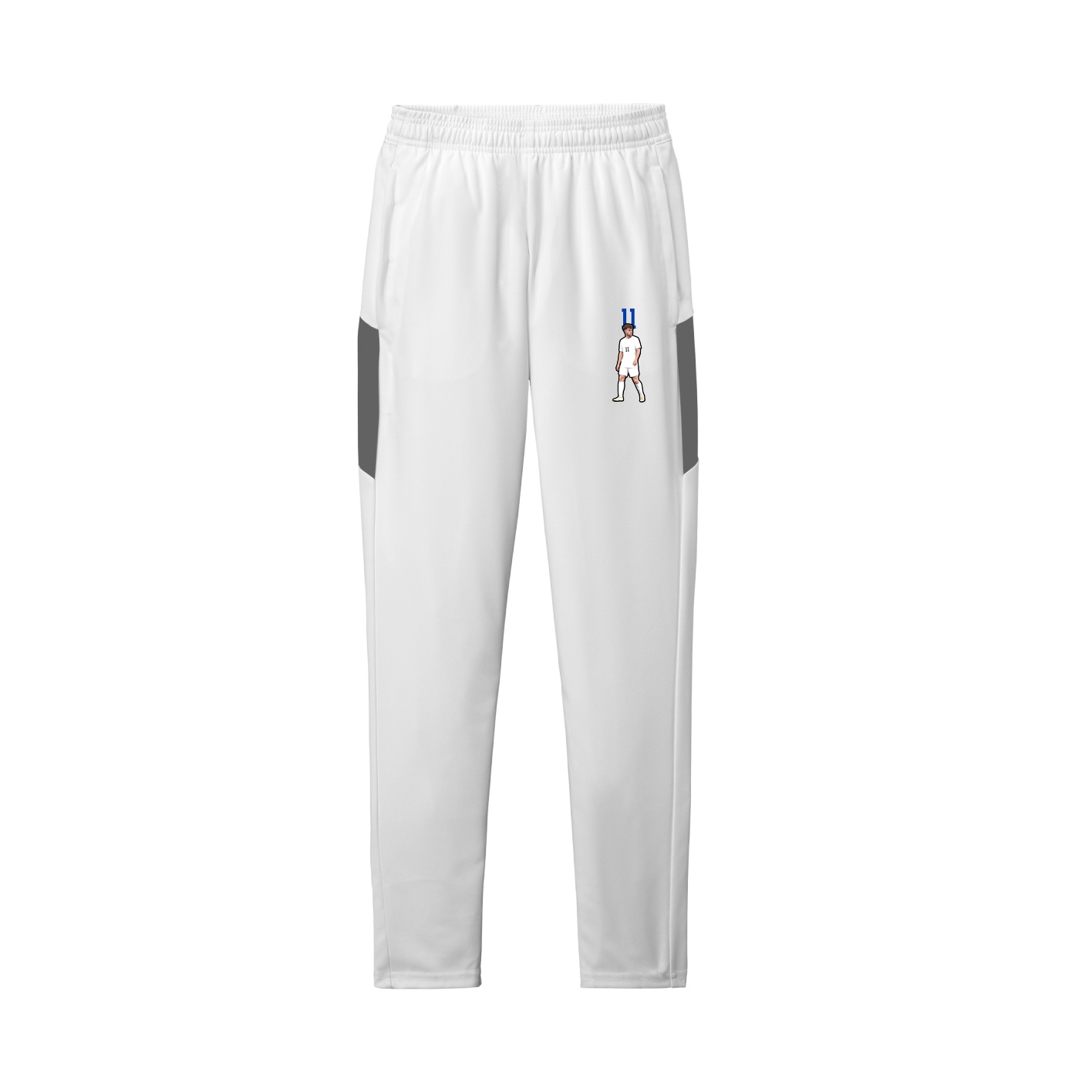Team Travel Pant — Number Top in White/Grey