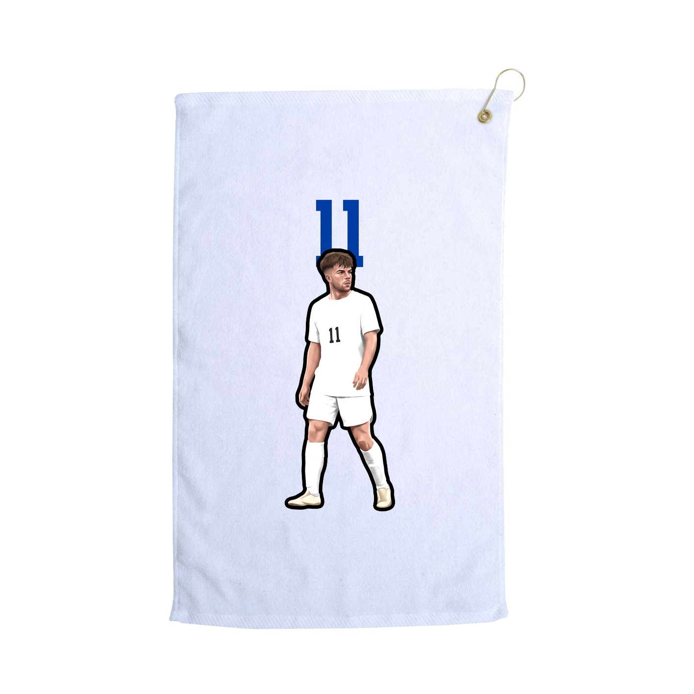 Golf Towel — Number Top in White