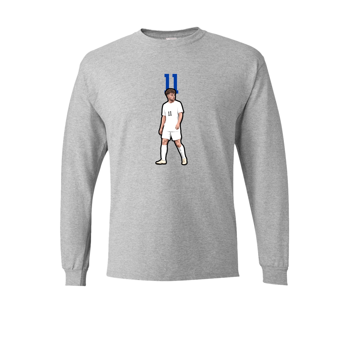 Long Sleeve Tee — Number Top in Grey