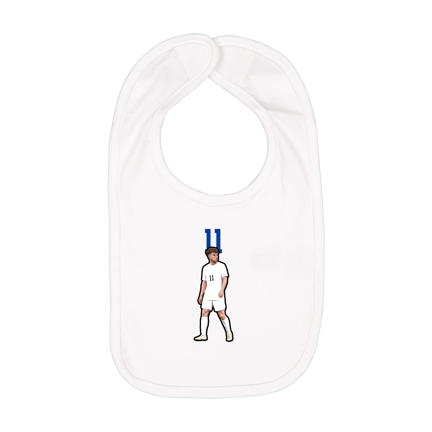 Infant Bib — Number Top in White