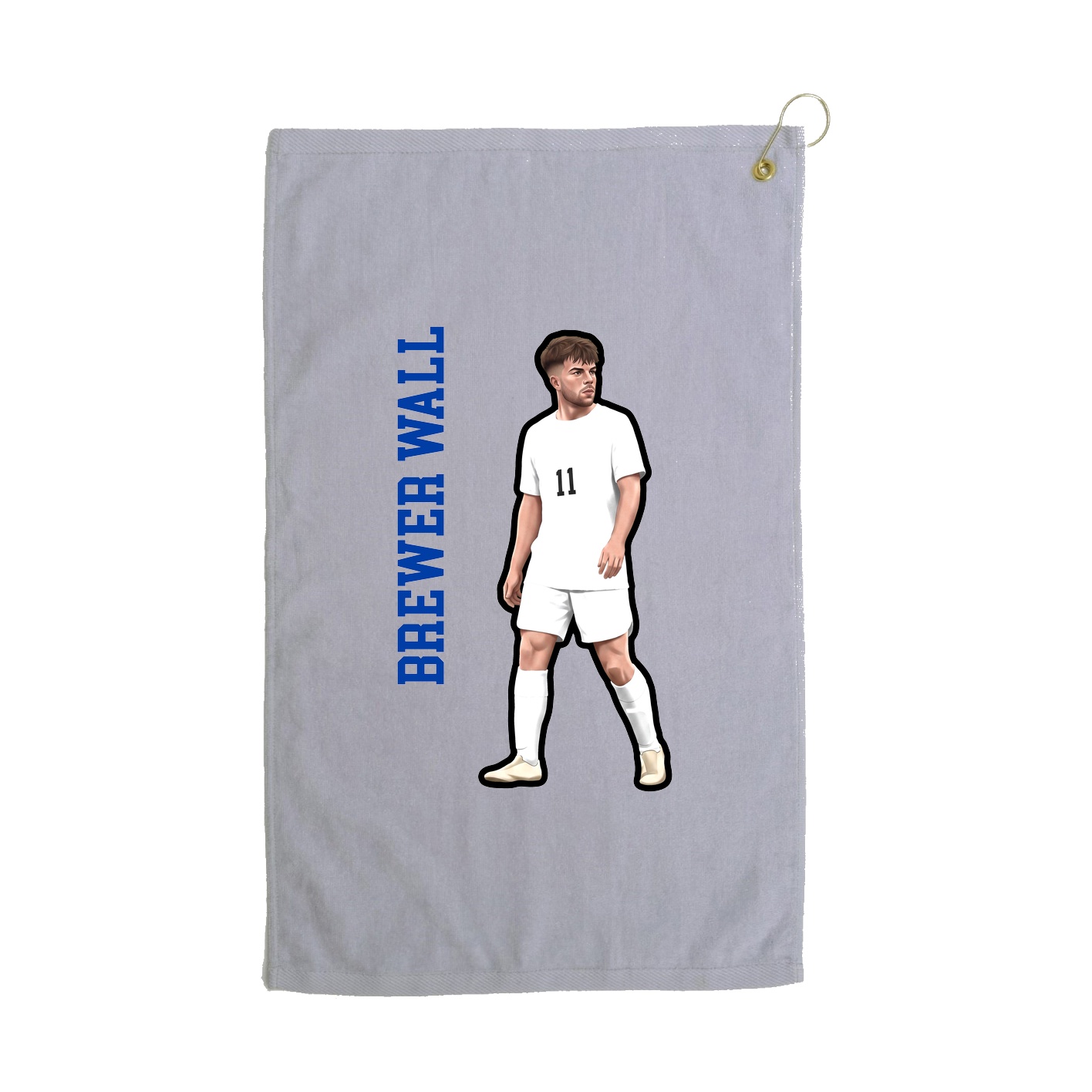 Golf Towel — Name Vertical in Grey