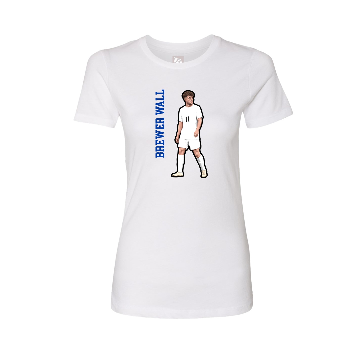Fitted Women's Tee — Name Vertical in White