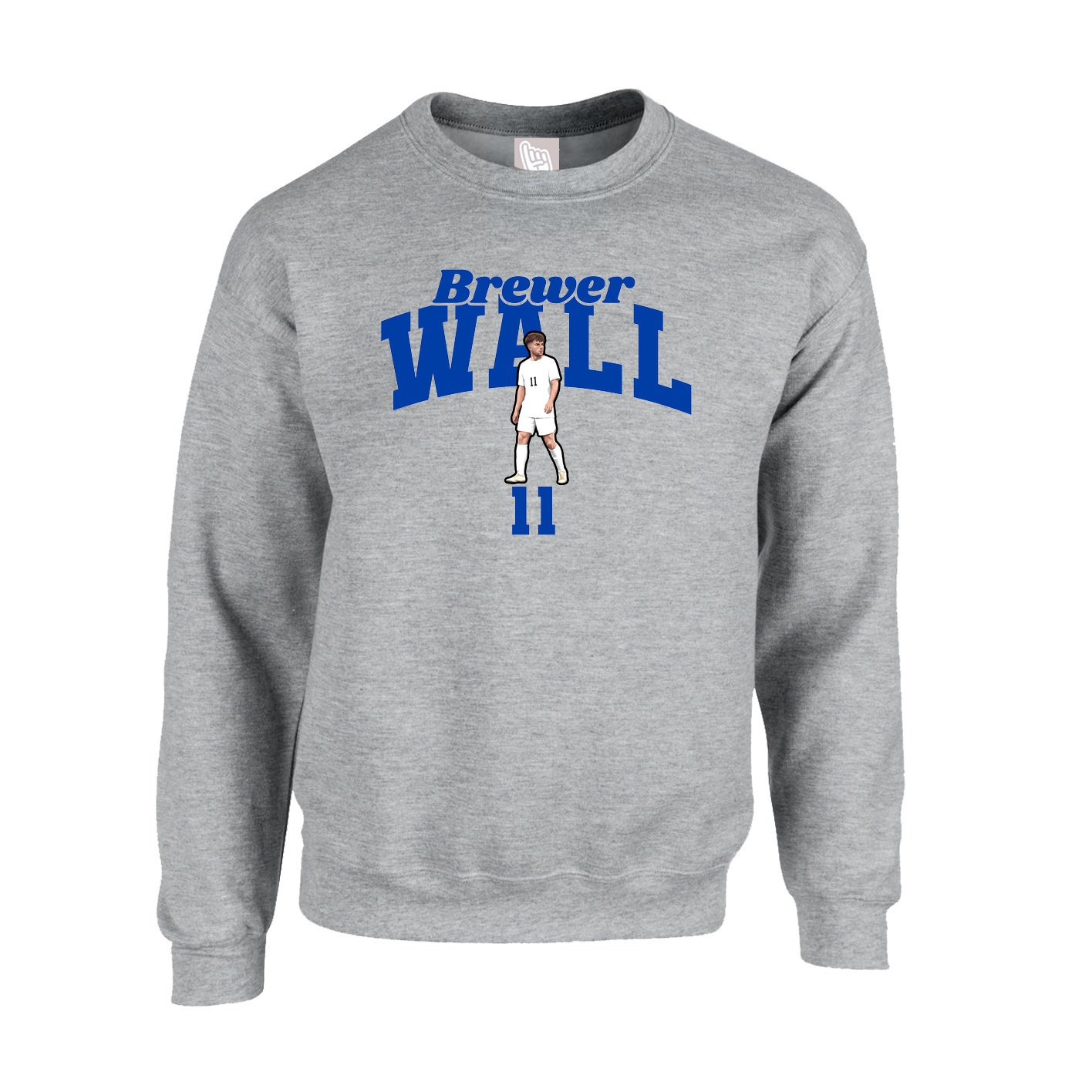 Fleece Crew — Signature Arch in Grey