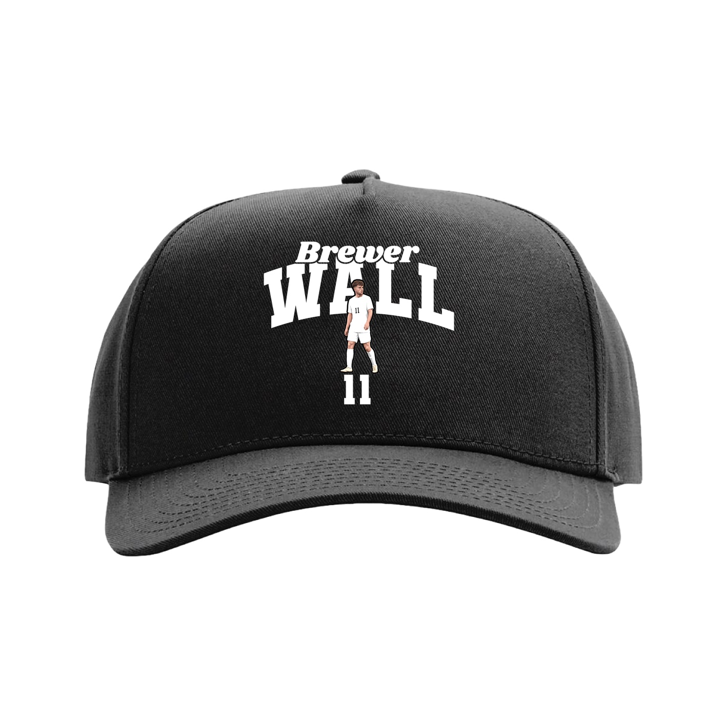 Full Fabric Five-Panel Champ Cap — Signature Arch in Black